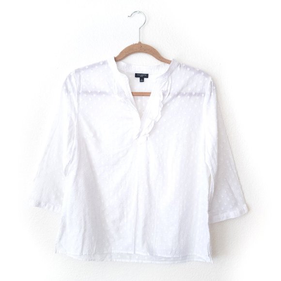 Talbots Tops - Talbots White Cotton Sheer Top - sz Small Petite